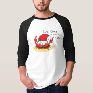 Camiseta Caricatura de Papais noeis de Natal Engraçado