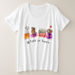 Camiseta caricatura de pet Plus Size