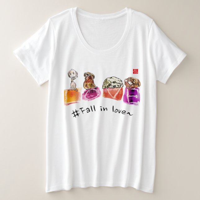 Camiseta caricatura de pet Plus Size (Frente do Design)