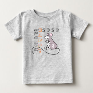 Camiseta Caricatura Feliz Chinês Ano Novo 2020 Baby T