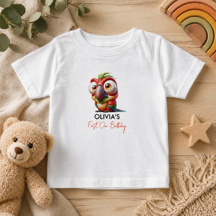 Camiseta Caricaturas Mágicas de Papagaio Aniversário de 1 A