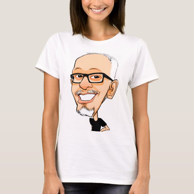 Camiseta  Caricature of a Man with Glasses (Frente)