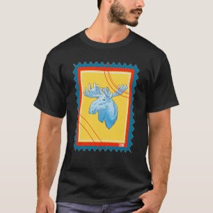 Camiseta Carimbo Carimbo Selvagem Moose de Neve Animal