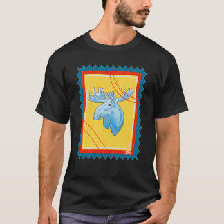 Camiseta Carimbo Carimbo Selvagem Moose de Neve Animal