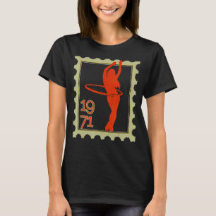 Camiseta Carimbo Com Hula Hoop Girl 1971