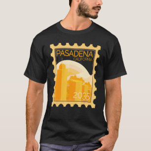 Camiseta Carimbo De Cartaz Com Pôr Do Sol Em Pasadena 1