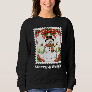 Camiseta Carimbo de feliz e Bright Snowman