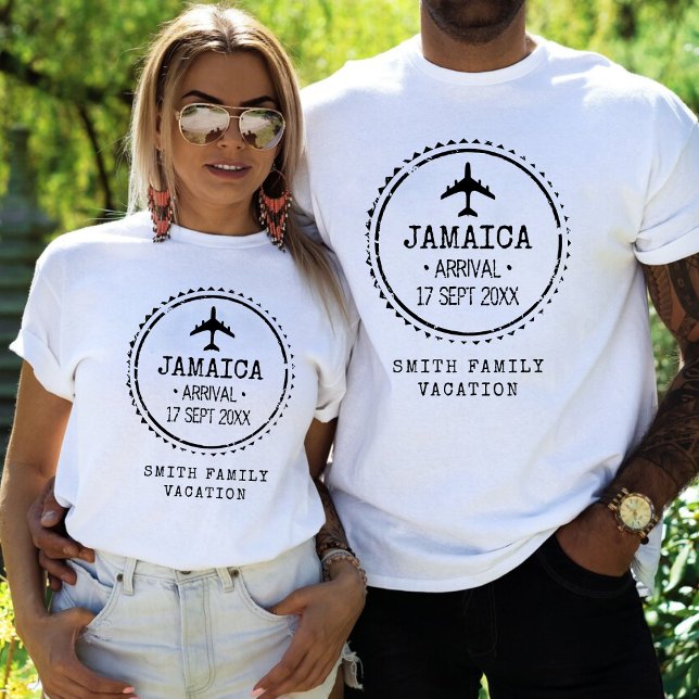 Camiseta Carimbo de Passaporte Férias em Família na Jamaica (Passport Stamp Jamaica Family Vacation T-Shirt
)