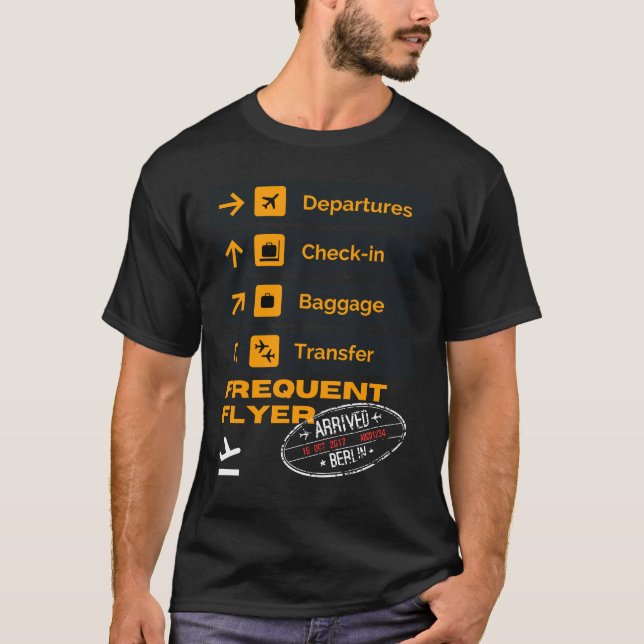Camiseta Carimbo de Passaporte Frequente Berlim Alemanha (Frente)