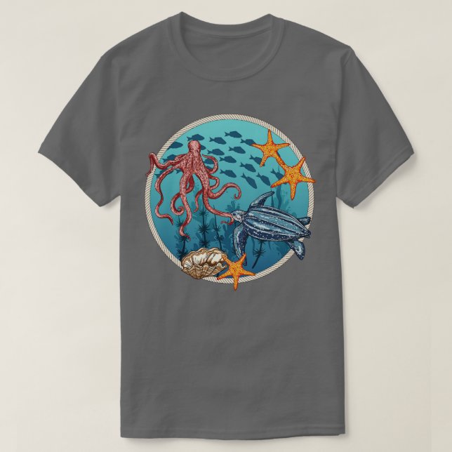 Camiseta Carimbo de Vida do Mar (Frente do Design)