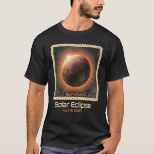 Camiseta Carimbo Retroativo I Sobreviveu ao Eclipse Solar T
