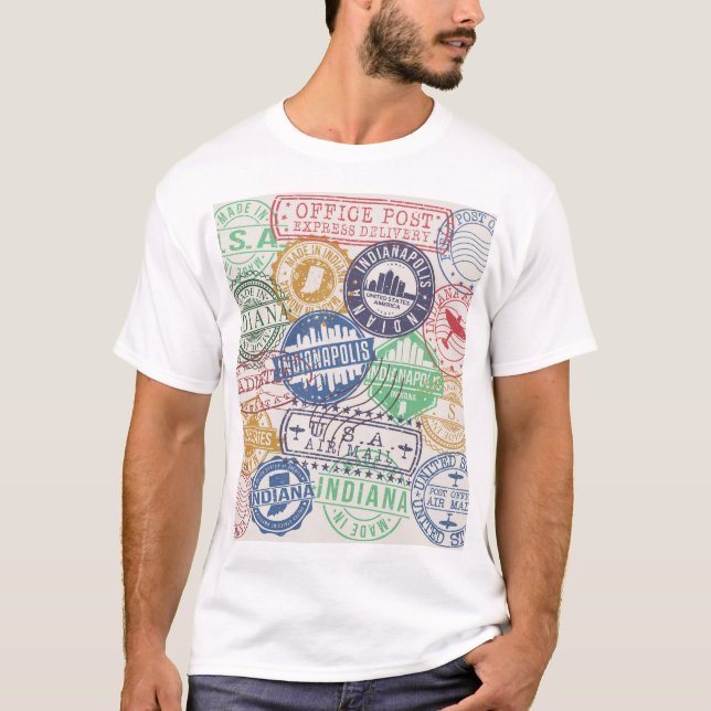 Camiseta Carimbos de Indianápolis: Conjunto de Focos de Via (Frente)