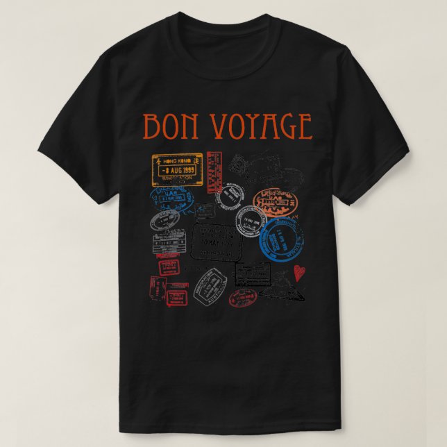 Camiseta Carimbos Viagem de Férias de Voz Bon (Frente do Design)