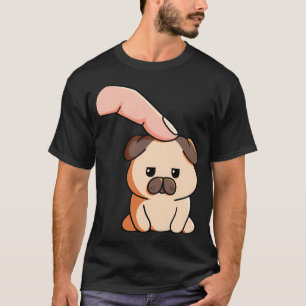 Camiseta Carinho na Cabeça de Pug Mal-Humorado
