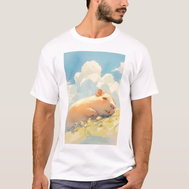 Camiseta Carinhos de Capivara na Grama (Frente)