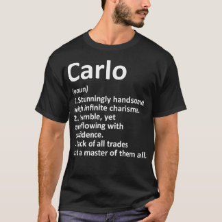 Camiseta CARLO Definição Nome Personalizado Funny Birthday