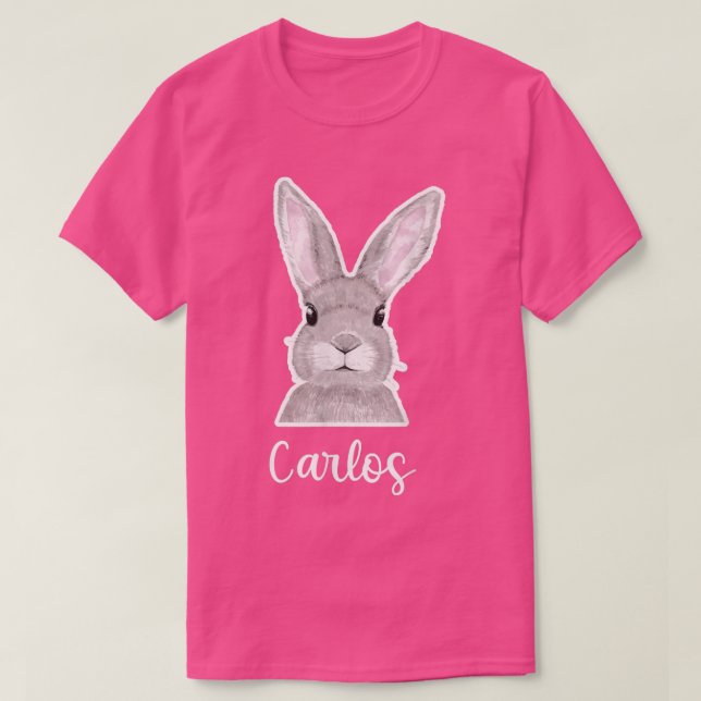 Camiseta Carlos Name Easter Bunny Nome Personalizado Sexta- (Frente do Design)
