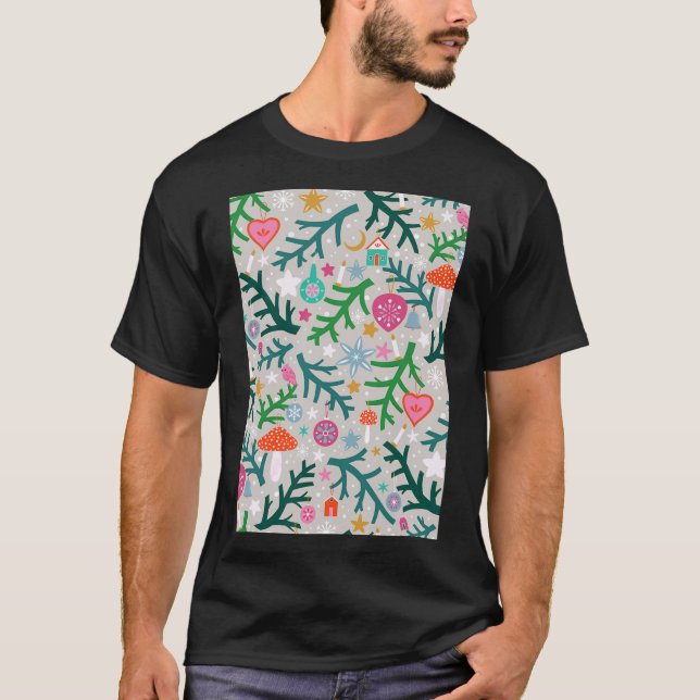 Camiseta Carly sem rosca assiste a árvore de natal como se  (Frente)