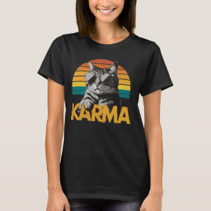 Camiseta Carma de Gato Engraçado Vintage Amante de Gatos Mú