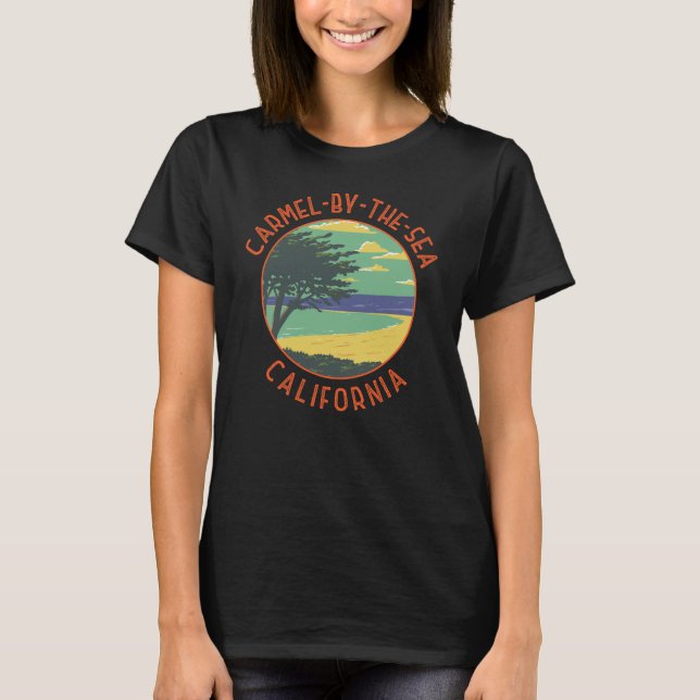 Camiseta Carmel-by-Sea California Retro Distress (Frente)