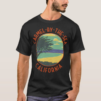 Camiseta Carmel-By-The-Sea Califórnia Retro Angustiado Circ