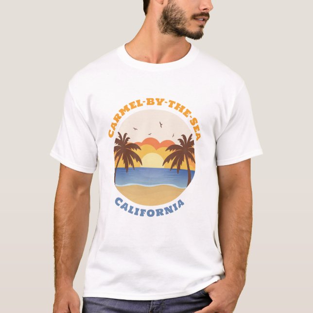 Camiseta Carmel-by-the-Sea, Condado de Monterey, Califórnia (Frente)