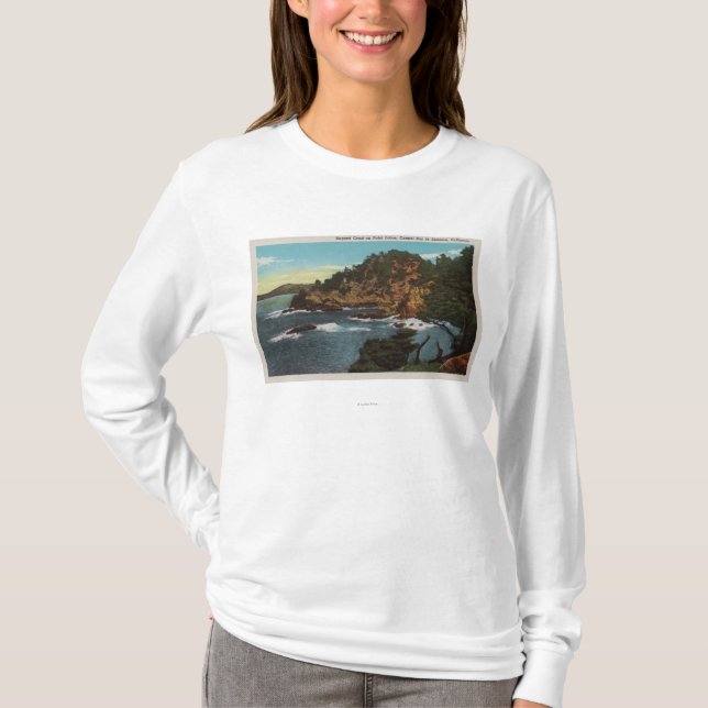 Camiseta Carmel, CA - costa áspera no ponto Lobos (Frente)