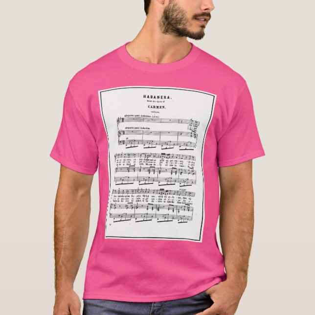 Camiseta Carmen Habanera Sheet Music Notation (Frente)