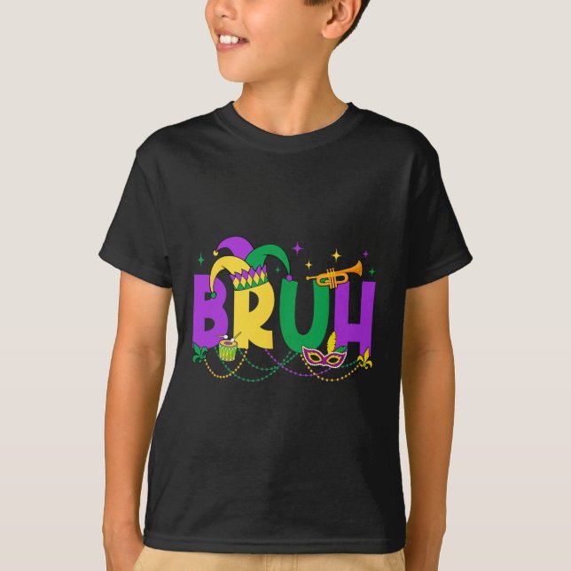 Camiseta Carnaval Bruh Meme Carnaval Crianças Adolescentes  (Frente)