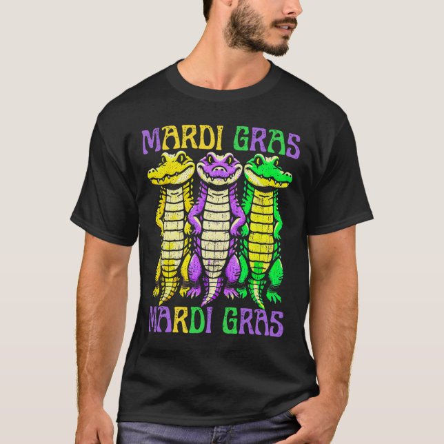 Camiseta Carnaval de crocodilo de Alligator Luisiana Mardi  (Frente)