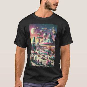 Camiseta Carnaval de espaço branco em cores escuras