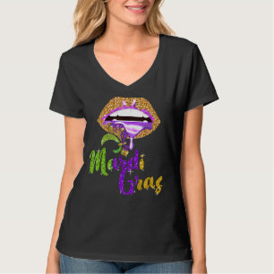 Camiseta Carnaval de Mardi Gras, Costume Purple Amp Dourado