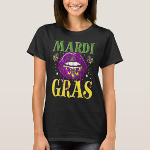 Camiseta Carnaval de Mardi Gras Lip Fleur De Lis