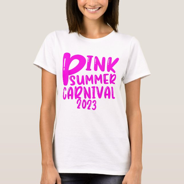 Camiseta Carnaval de Verão rosa 2023 (Frente)