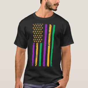 Camiseta Carnaval do Carnaval Americano de Bandeira Cajun, 
