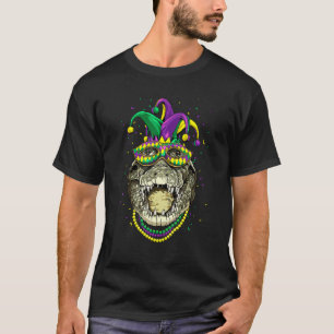 Camiseta Carnaval do Partido Mardi Gras Jester Crocodile Al