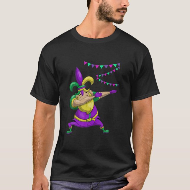 Camiseta Carnaval Engraçado Dabbing Palhaço Gift Parade Fig (Frente)