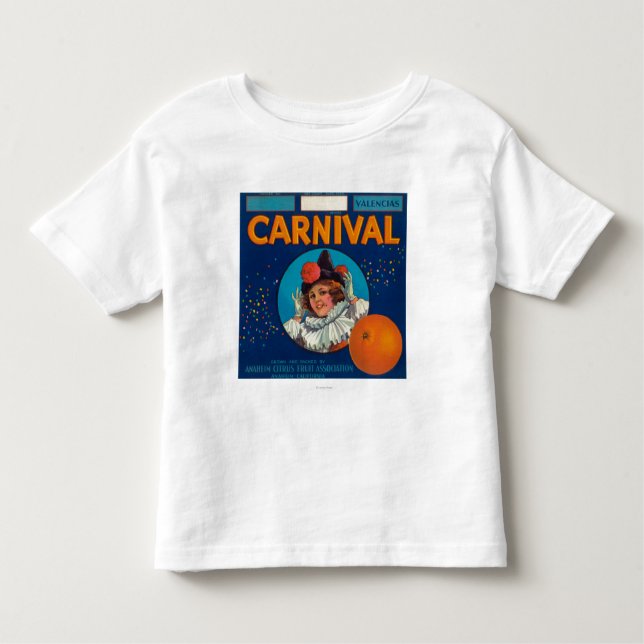 Camiseta Carnaval LabelAnaheim alaranjado, CA (Frente)