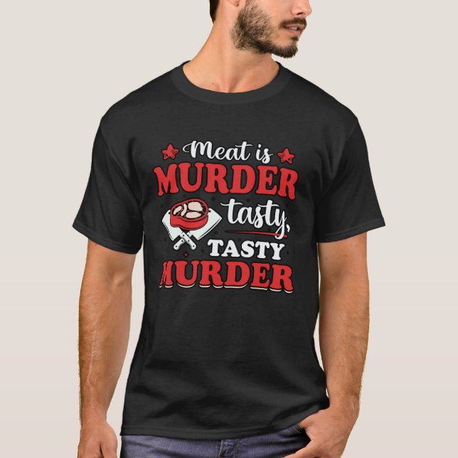 Camiseta Carne Anti Vegana   Dizendo (Frente)