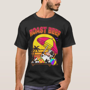 Camiseta Carne Assada Praia Vaca Fazenda Engraçado Animal C