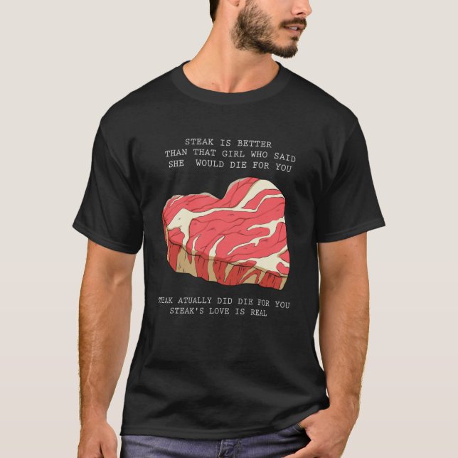 Camiseta Carne de churrasco, bife de amor (Frente)