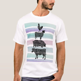 Camiseta carne de porco de vaca açougueiro carne de frango