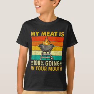 Camiseta Carne é 100 indo na boca churrasco engraçado grelh