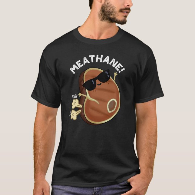 Camiseta Carne Engraçada Engraçada Com Carnes Pun Dark BG (Frente)