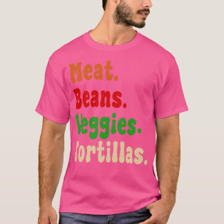 Camiseta Carne Feijões Veggies Tortillas font burrito