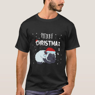 Camiseta Carneiro Engraçado Feliz Fazendeiro de Natal
