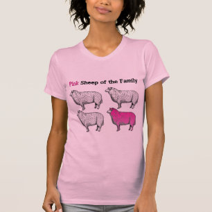 Camiseta Carneiros cor-de-rosa da família