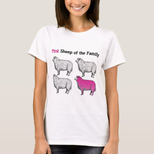 Camiseta Carneiros cor-de-rosa da família