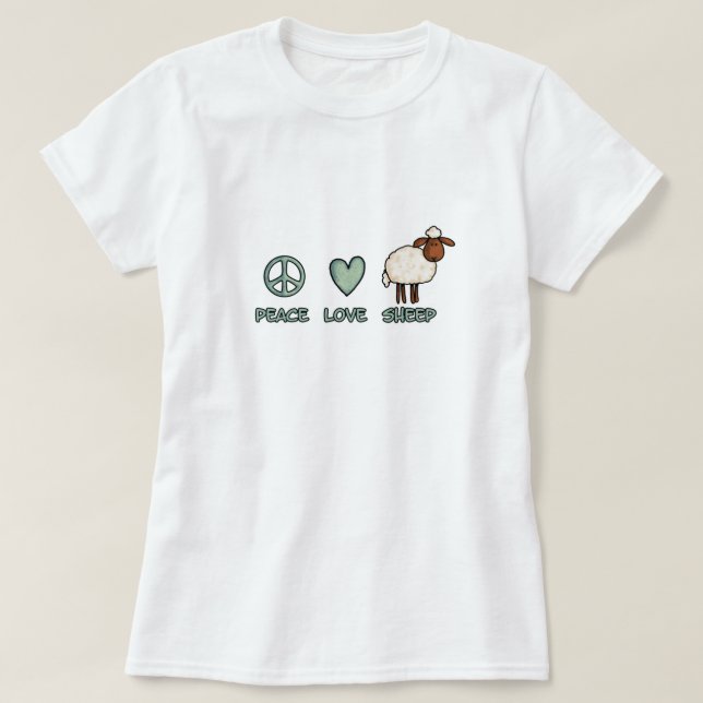 Camiseta carneiros do amor da paz (Frente do Design)