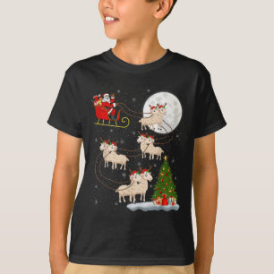 Camiseta Carneiros Papais noeis De Ovelhas Sleigh Voando En